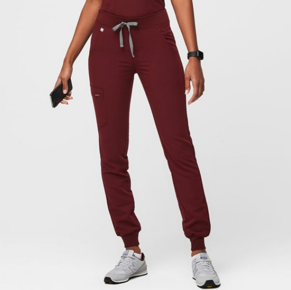 Figs Zamora Jogger Burgundy Scrub Pants Womens Technical Collection XXL